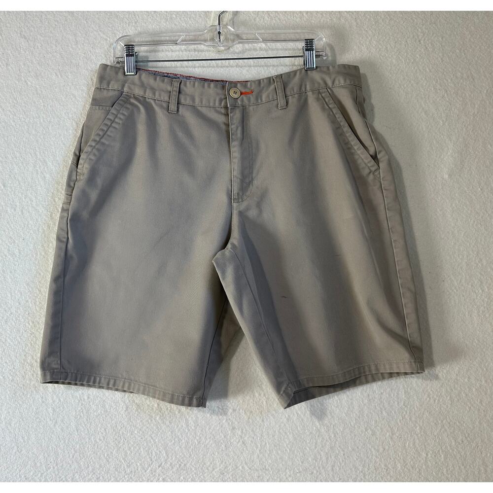 Tony Hawk Shorts Men Size 34 Khaki Cotton Flat Front Skater Skatelife Casual